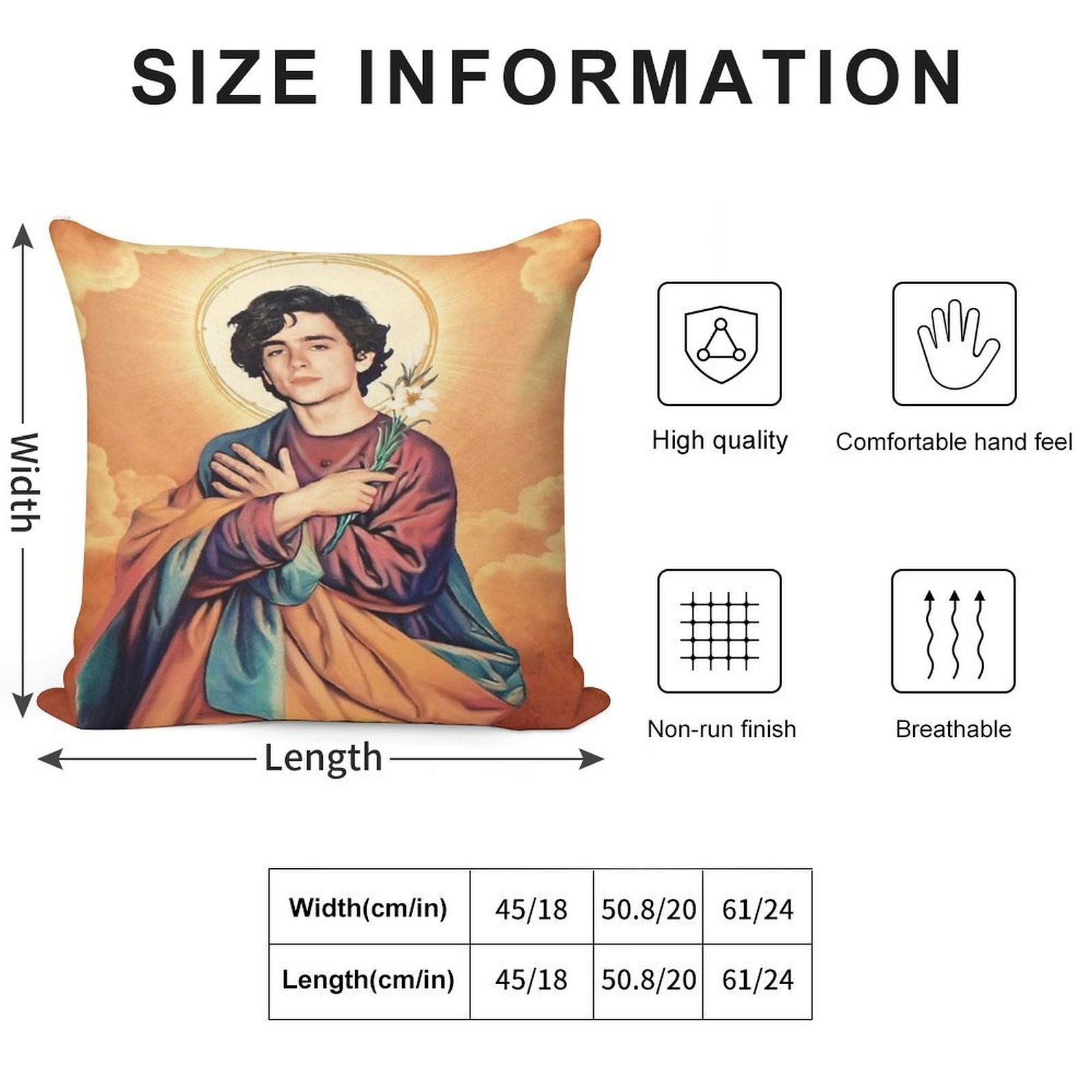 Timothee Chalamet Saint Soft Multiple Sizes Throw Pillow