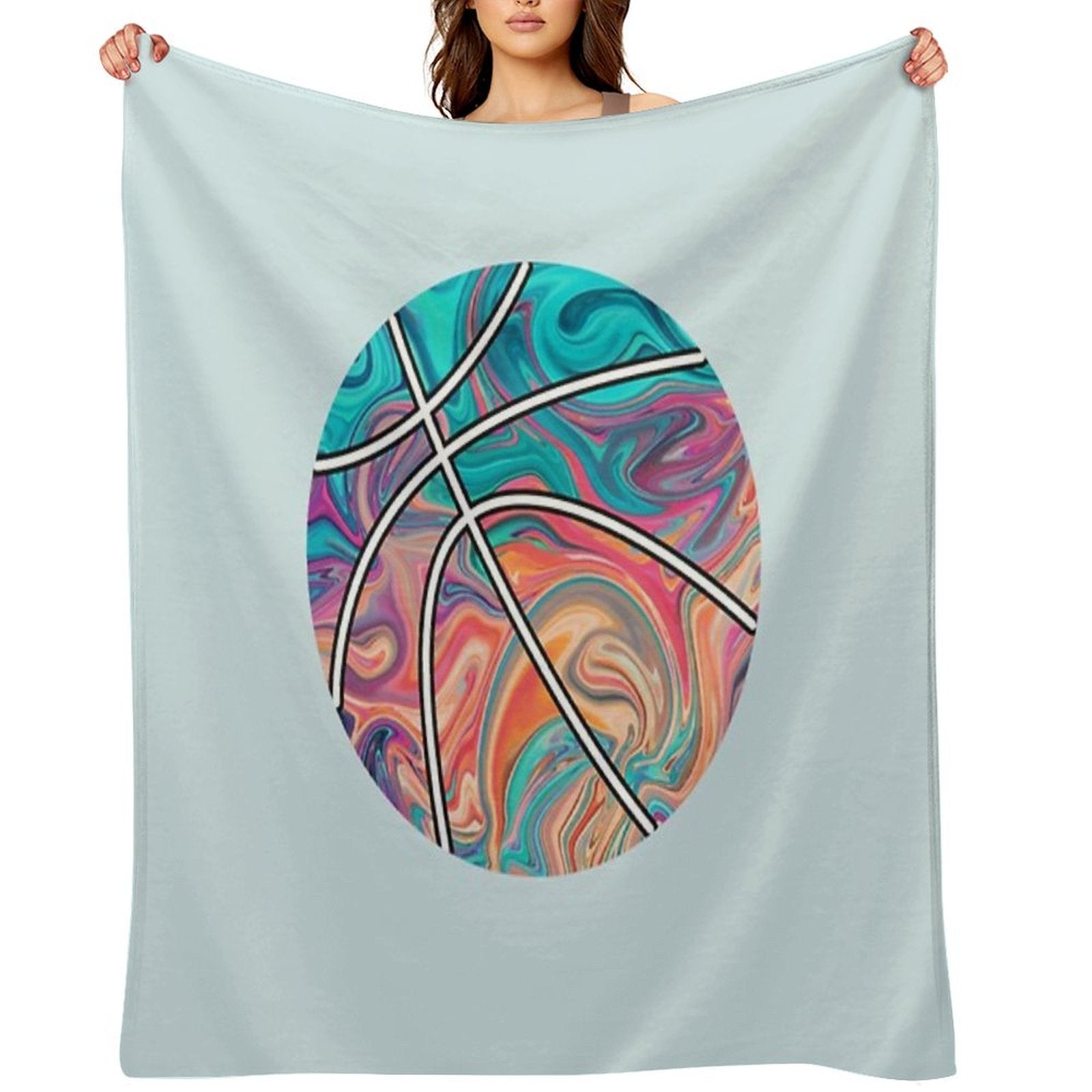 Basketball Ball Watercolors Premium Throw Blanket