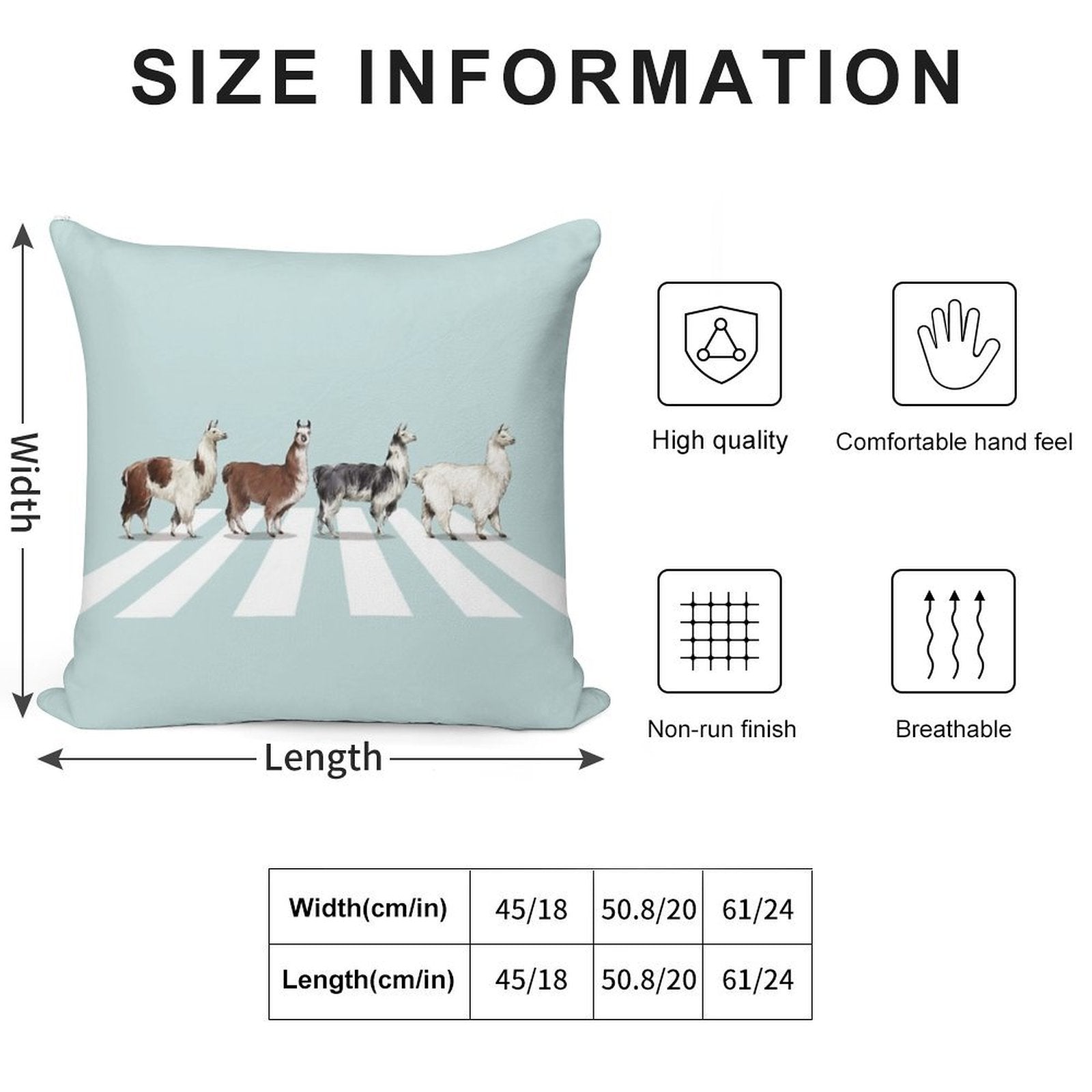 Llama The Abbey Road #1 Soft Hidden Zipper Throw Pillow