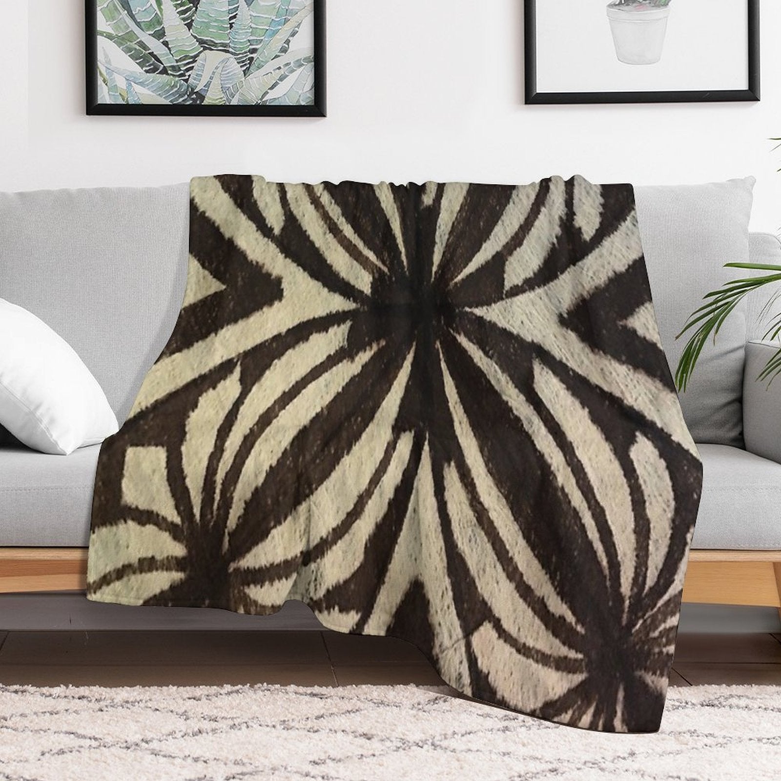 Tongan Tapa Design Quick-dry Throw Blanket