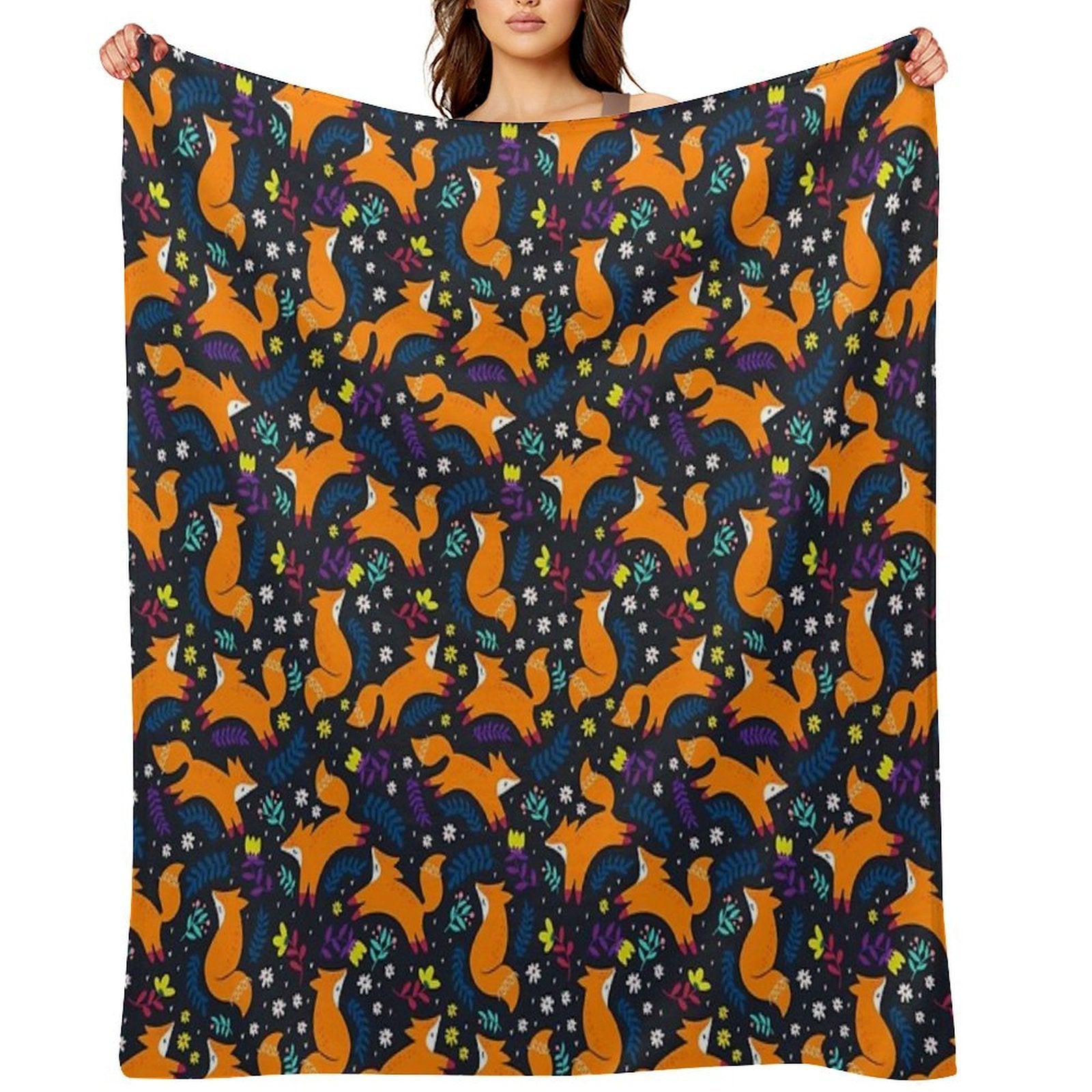 Frolicking Foxes Versatility Throw Blanket
