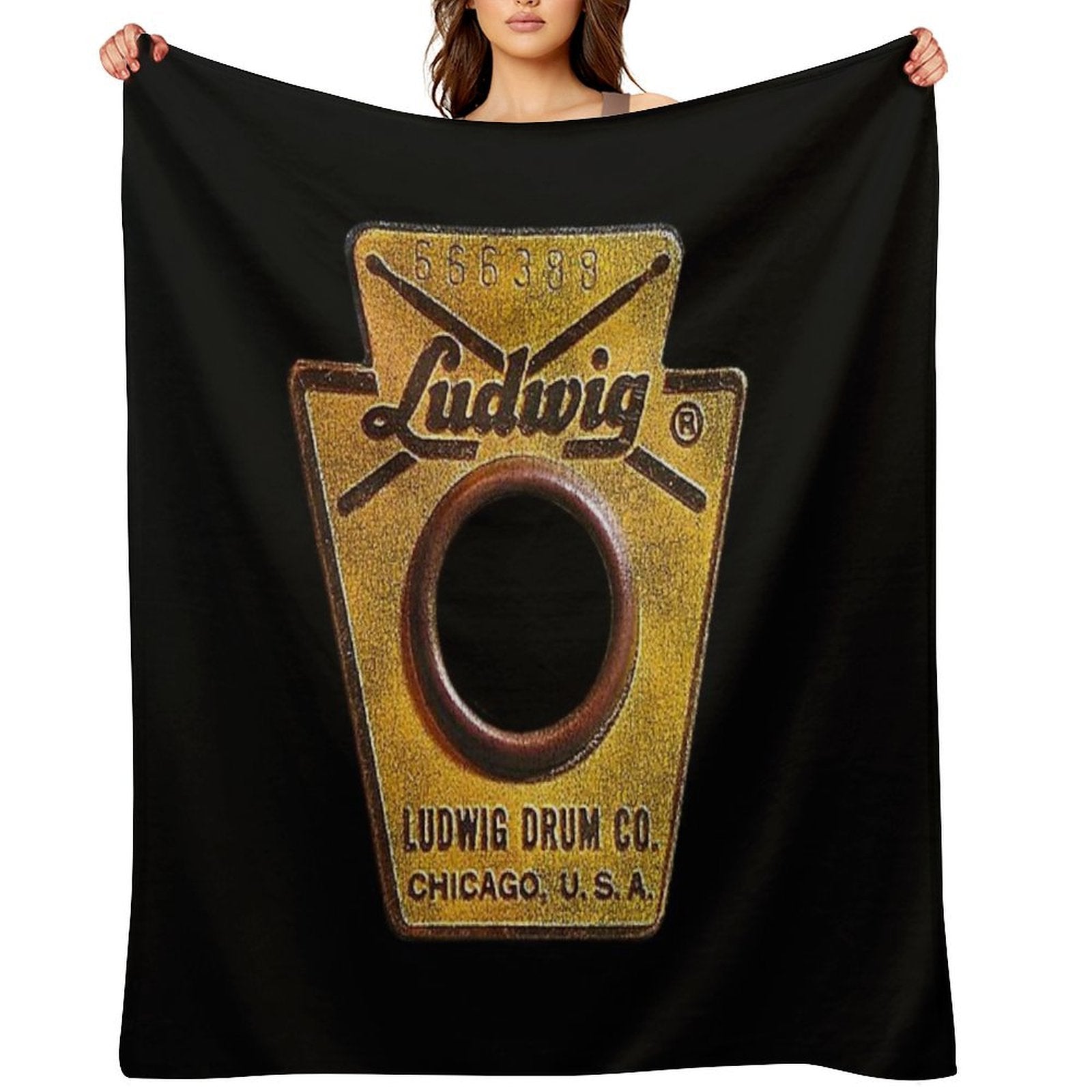 Ludwig Badge Worn Plush Throw Blanket