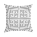 Greek Key Silver Gray And White Pattern Soft Warmth Comfort Throw Pillow