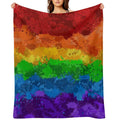 Abstract Paint Splatter LGBTQ Pride Rainbow Flag Background Premium Throw Blanket