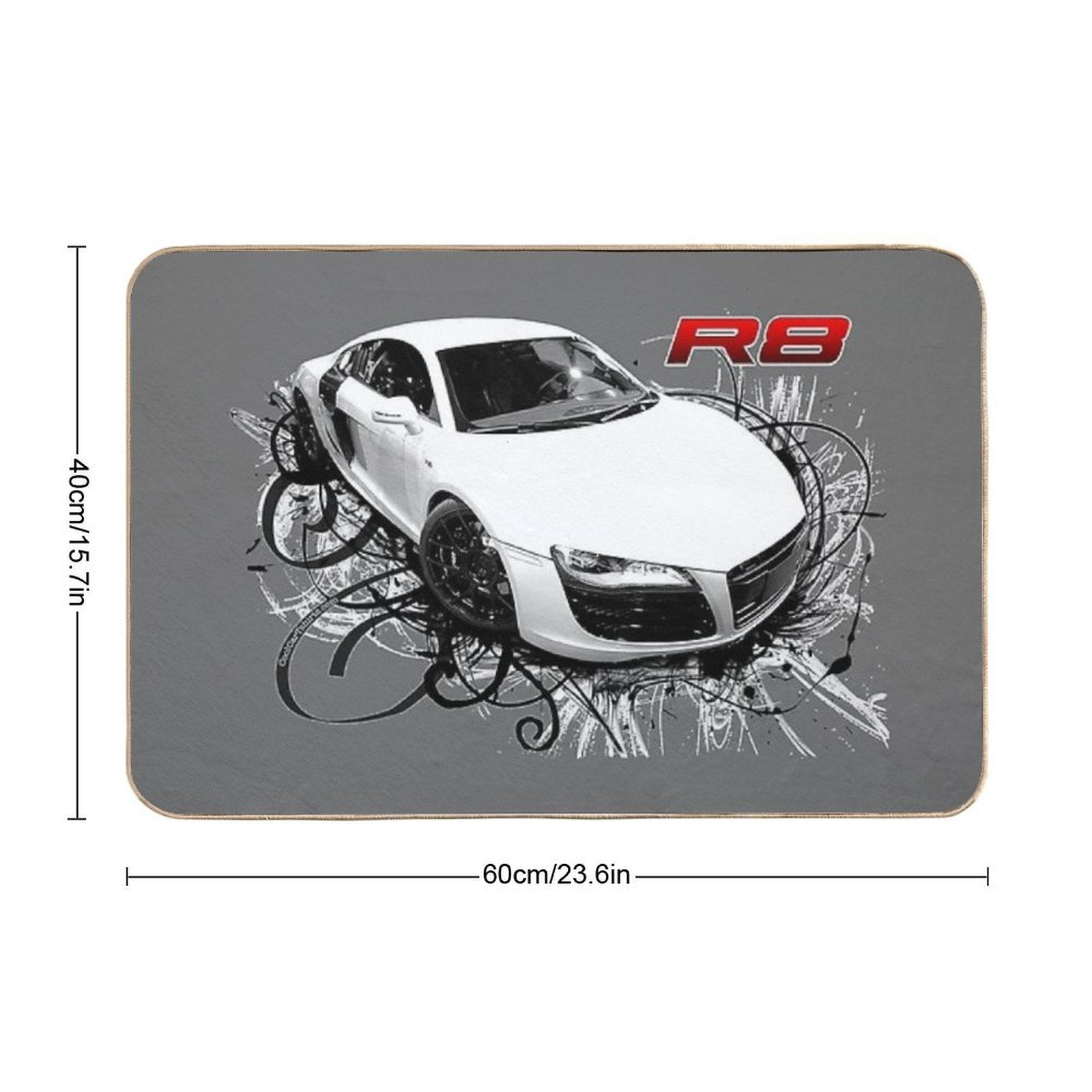 Audi R8 in Swirls  Long-Lasting Bath Mat