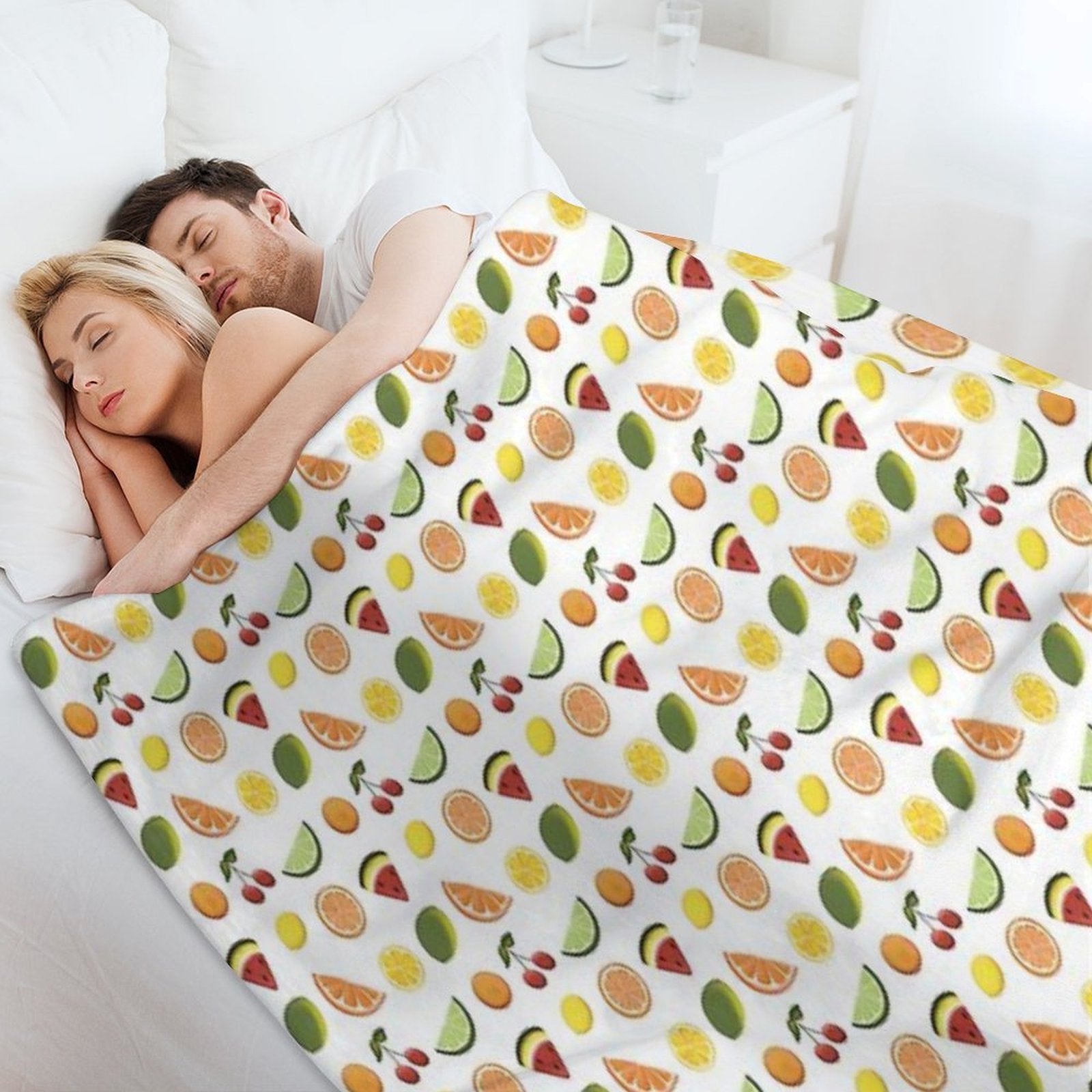 Fresh Fruit, Hand Drawn Fruit, Summer Fruit, Fruit All over Print Comfort Throw Blanket