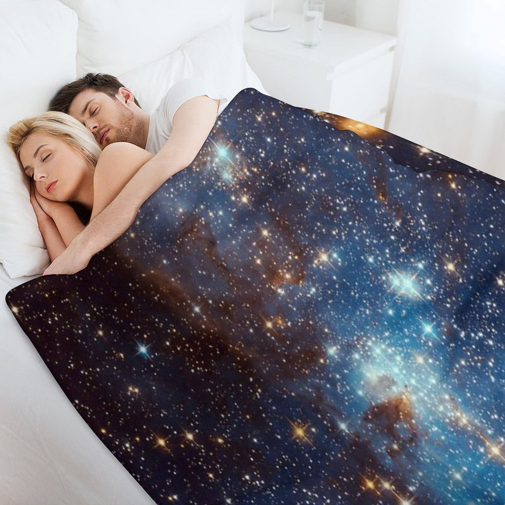 Blue Nebula Stars Space Sustainable Throw Blanket