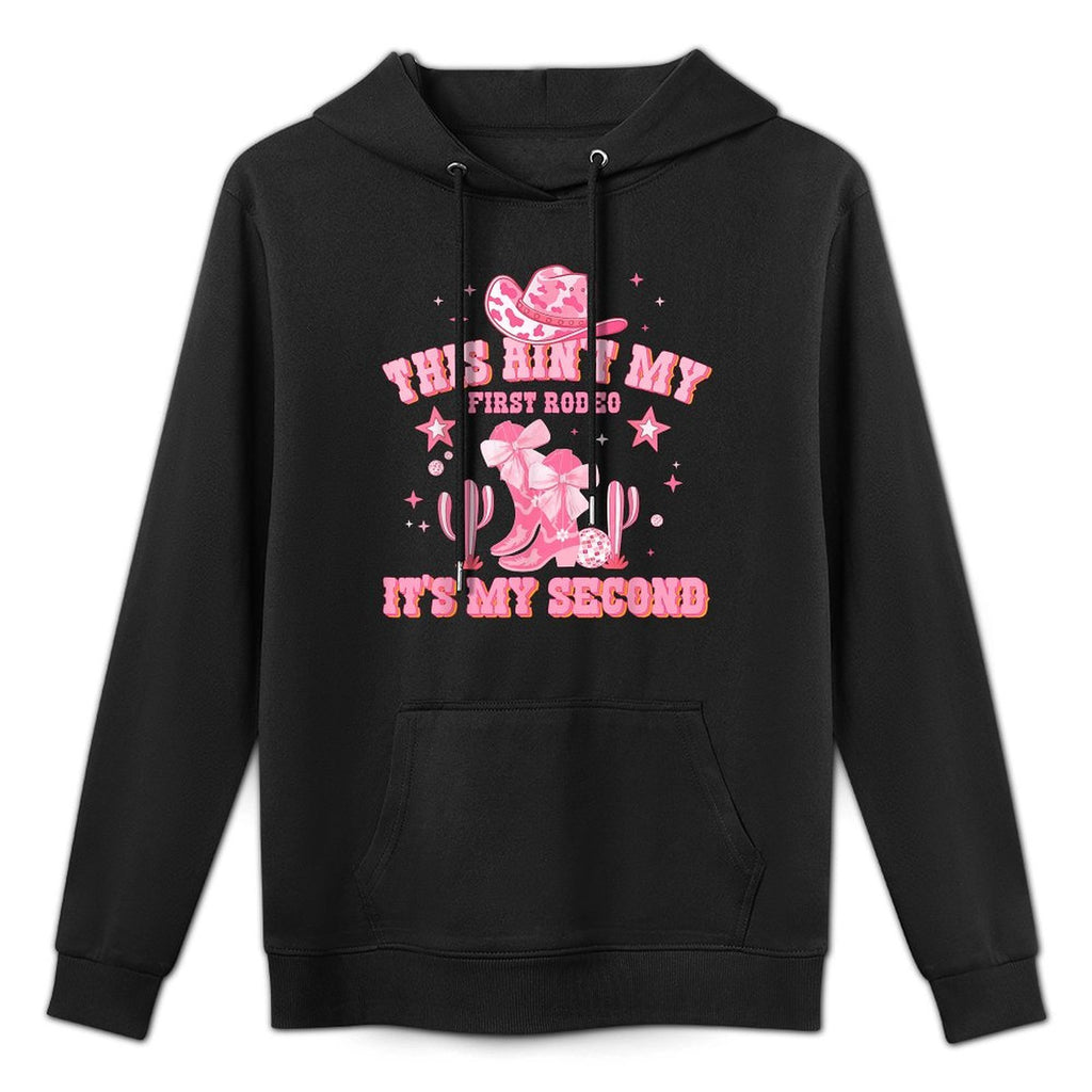 Western 2nd Birthday Girl Cowgirl Birthday Coquette Bow Kids Shape Retention Hoodie