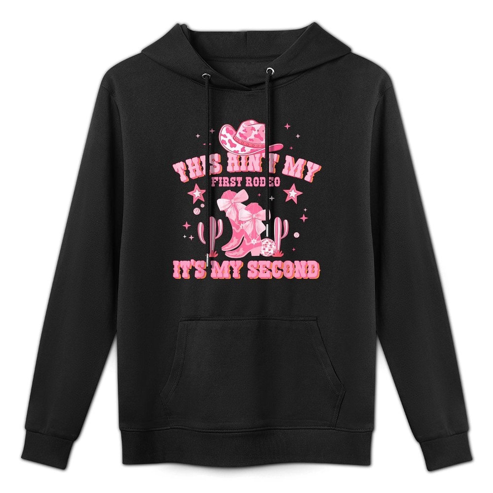 Western 2nd Birthday Girl Cowgirl Birthday Coquette Bow Kids Shape Retention Hoodie