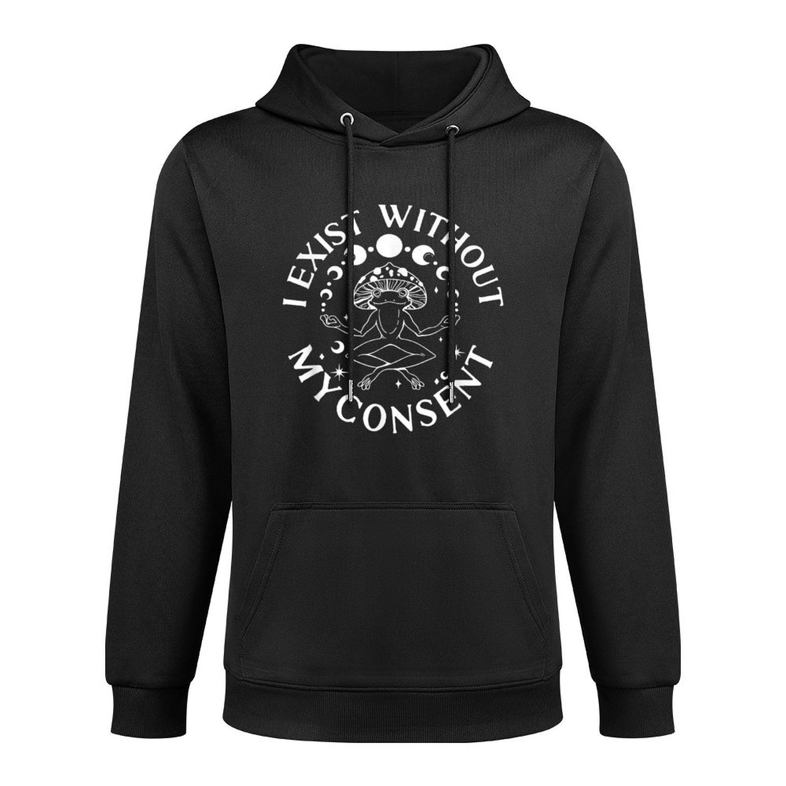 I Exist Without My Consent Frog Funny Surreal Meme Me IRL Breathable Fabric Hoodie