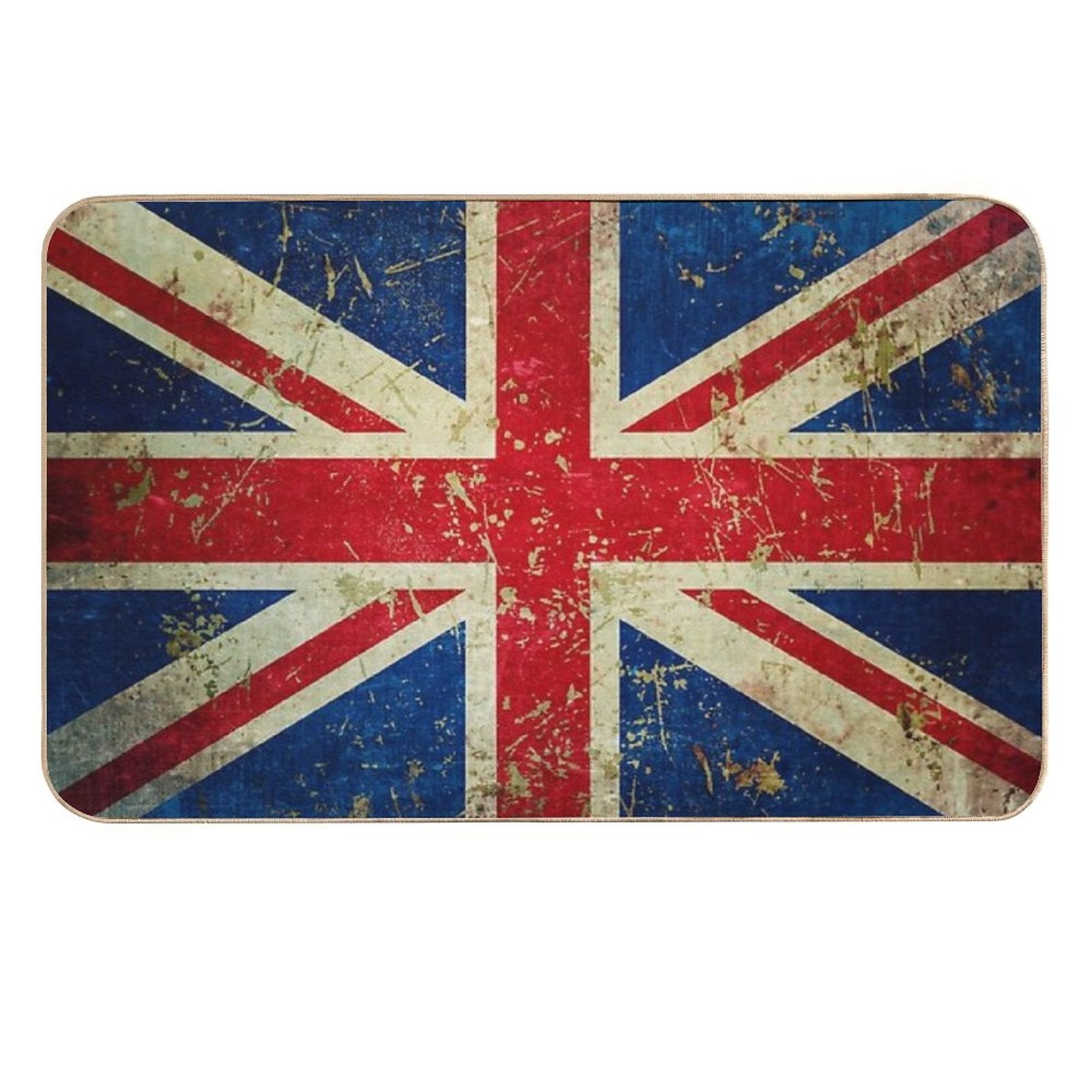 Grunge Union Jack - Scratched Metal Effect  Odorless Bath Mat