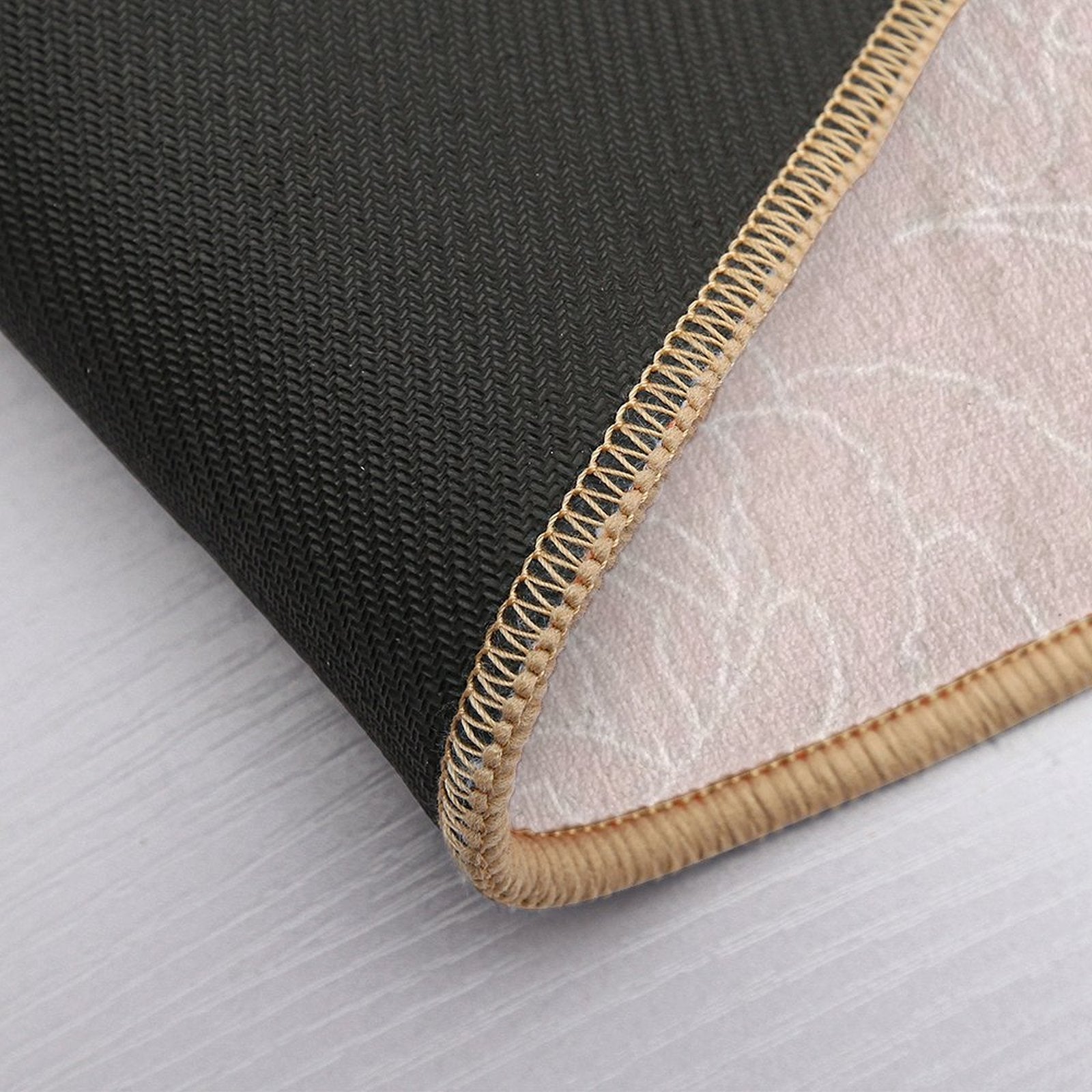 Trendy White Flowers Outlines Blush Pink Design  Dirt-Trapping Bath Mat