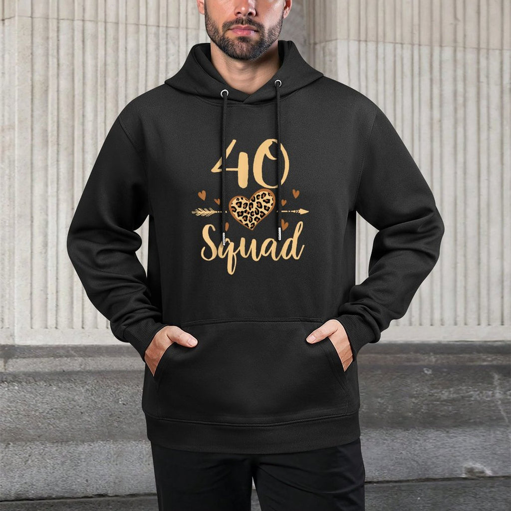 40 Year Old Birthday Squad Leopard 40th & Fabulous Party Pilling-Resistant Hoodie