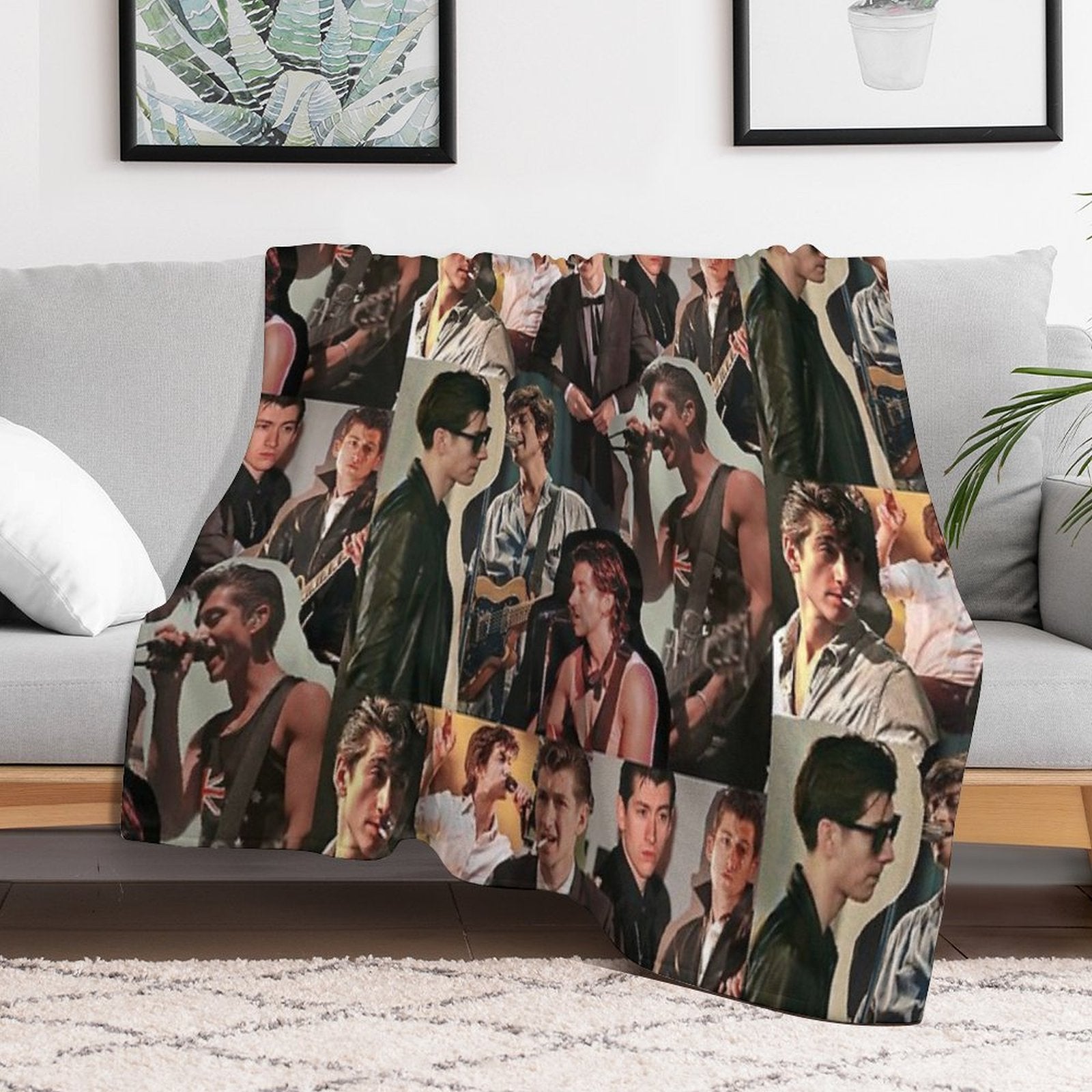 Alex Turner Arctic Monkeys Collage Gift-ready Throw Blanket