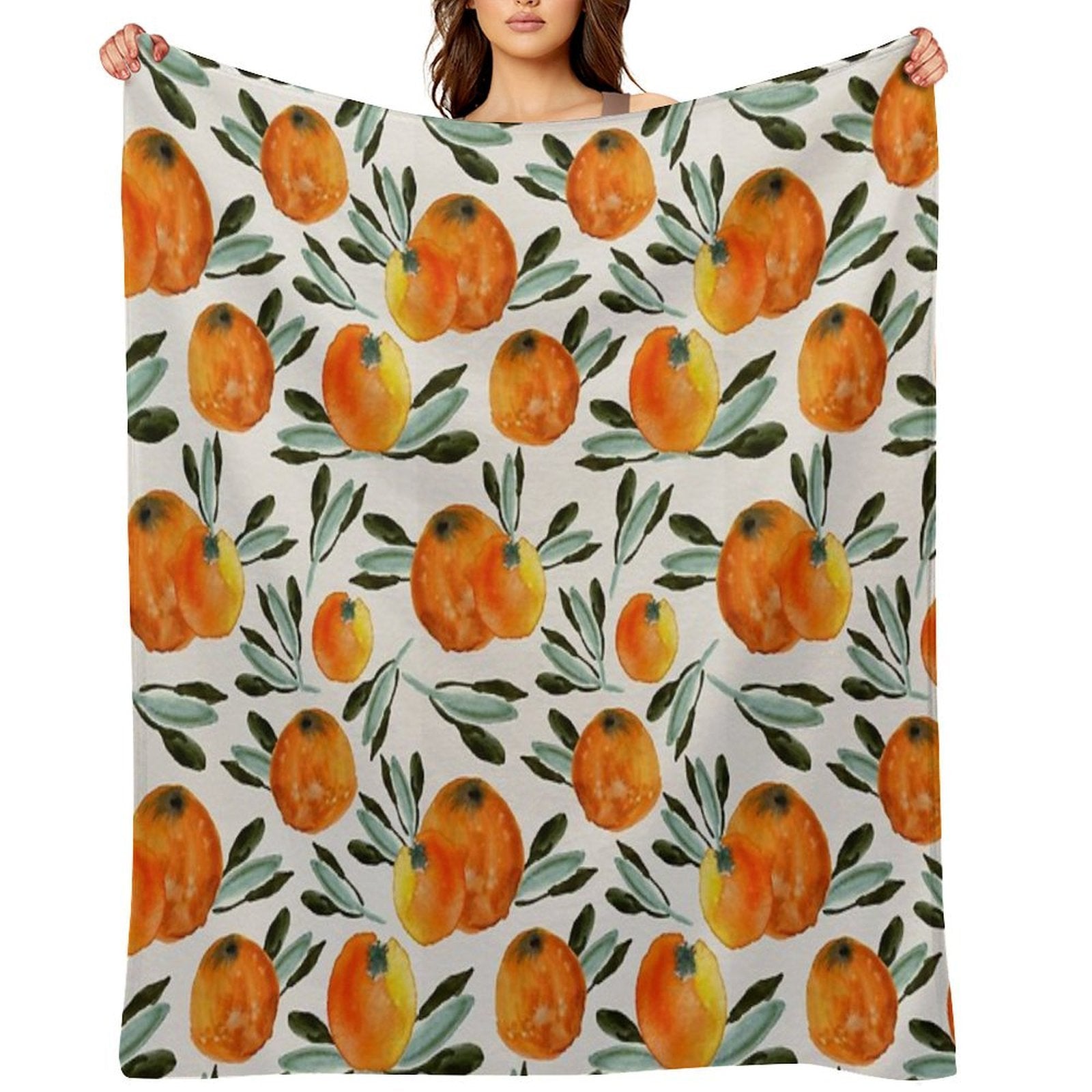 Sunny Orange Sustainable Throw Blanket