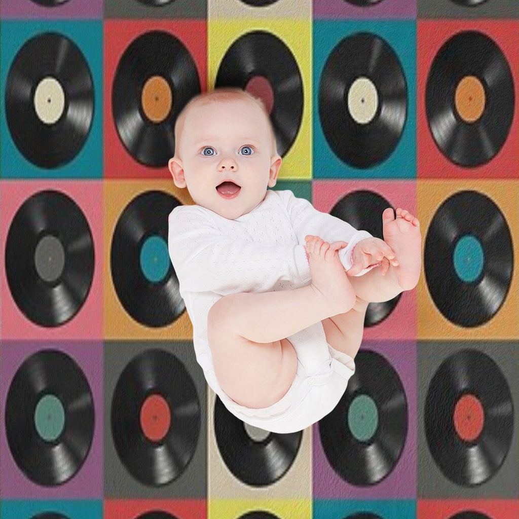Discjockey Pattern  DJ Music Vinyl Turntables Travel-friendly Throw Blanket