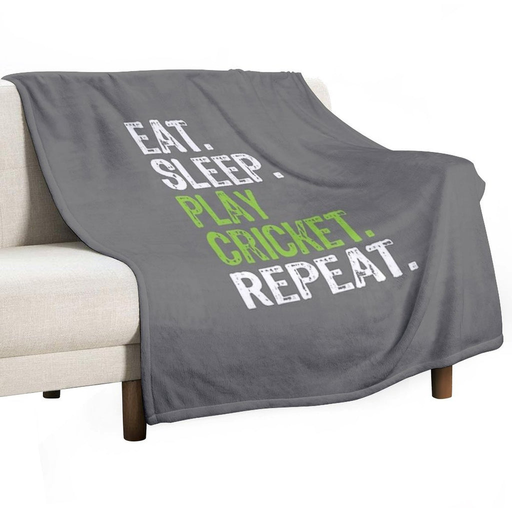 Best Eat Sleep Cricket Gift Design Quick-dry Throw Blanket