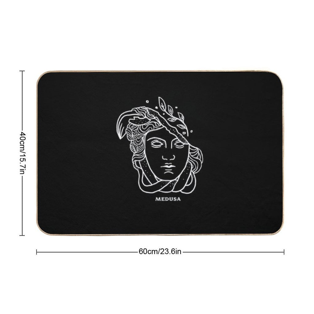Head of Medusa Greek Mythology  Absorbent Bath Mat