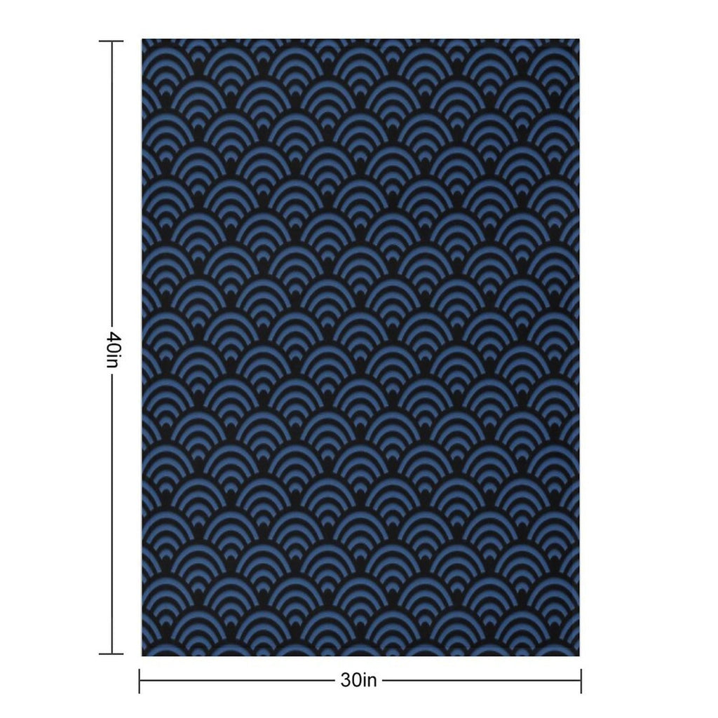 Seigaiha Pattern Durable Throw Blanket