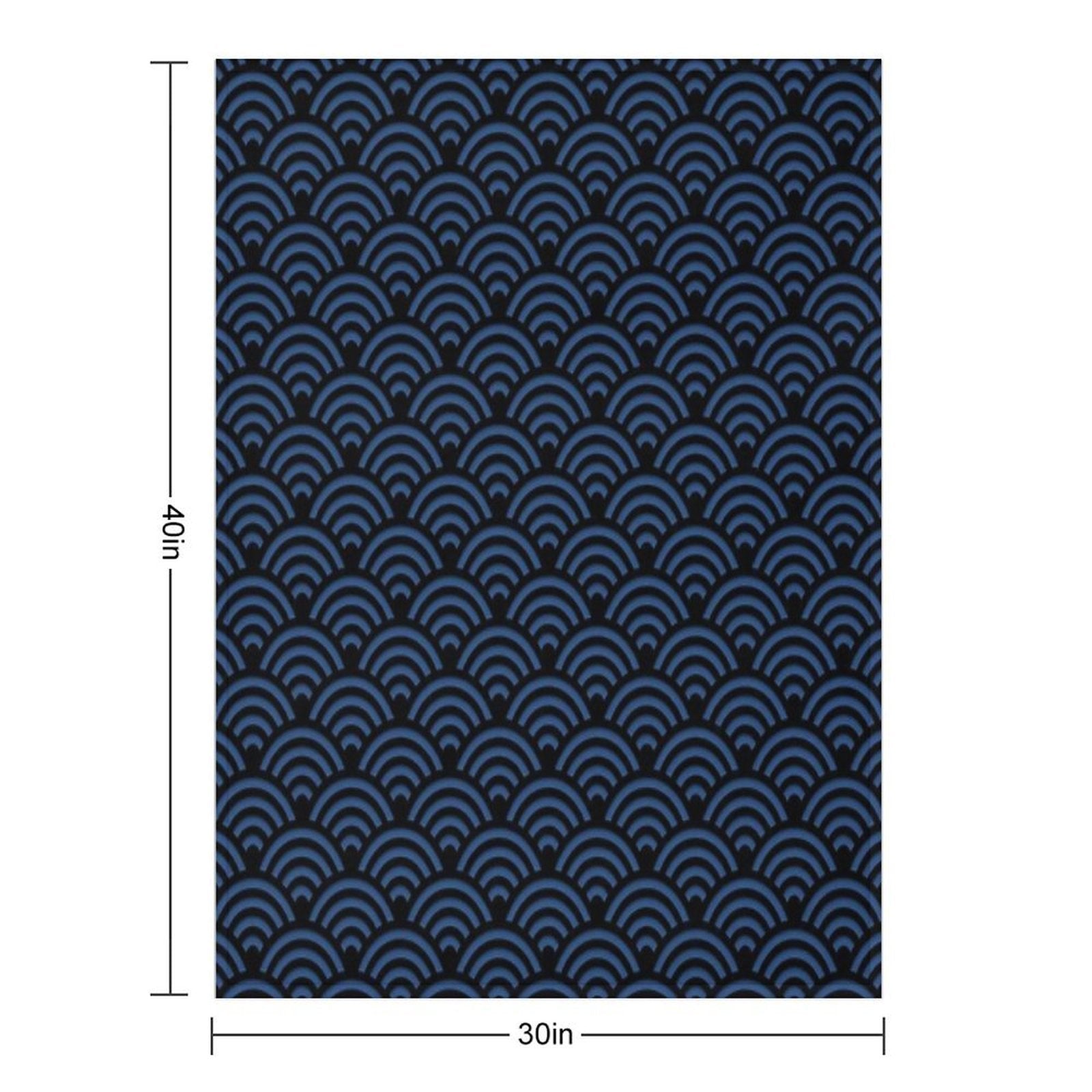 Seigaiha Pattern Durable Throw Blanket