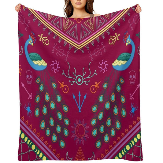Mollymauk Tealeaf Inspired Print Velvety-soft Throw Blanket