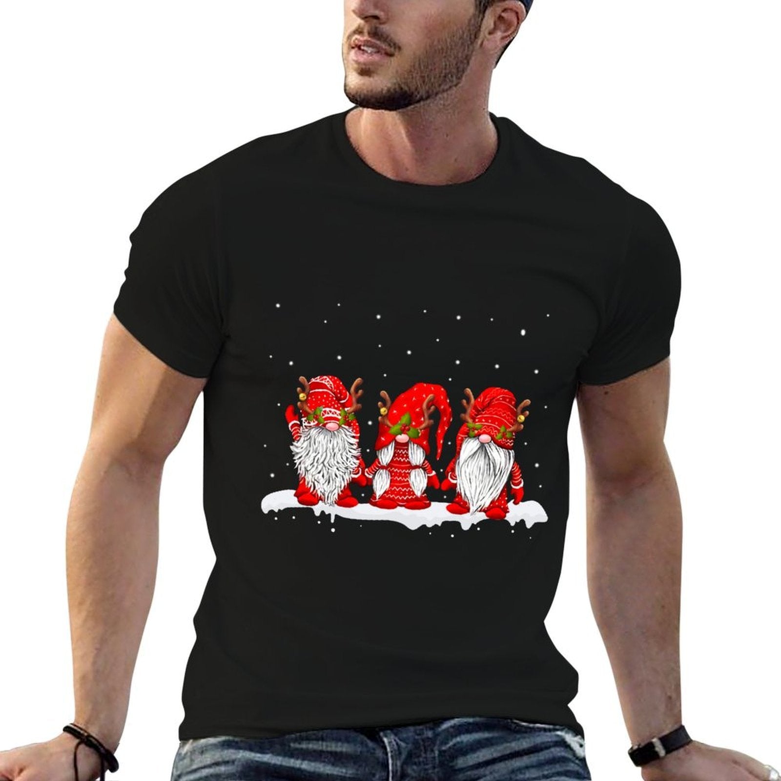 Three Nordic Gnomes Winter Christmas Swedish Elves Comfortable T-Shirt