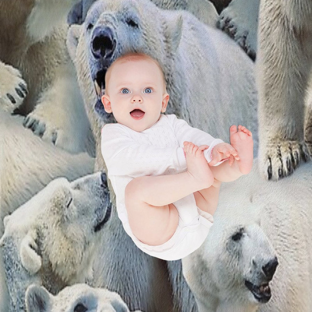Polar Bears Wrinkle-free Throw Blanket