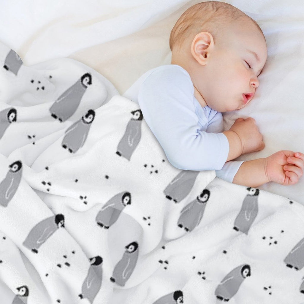 Baby Emperor Penguin Chicks Easy Care Throw Blanket