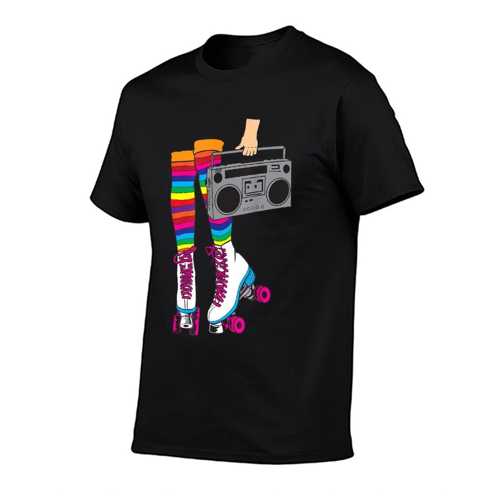 Retro Rollerskates Funny 80s Roller Disco Skating Girl Gift  Wrinkle-resistant T-Shirt