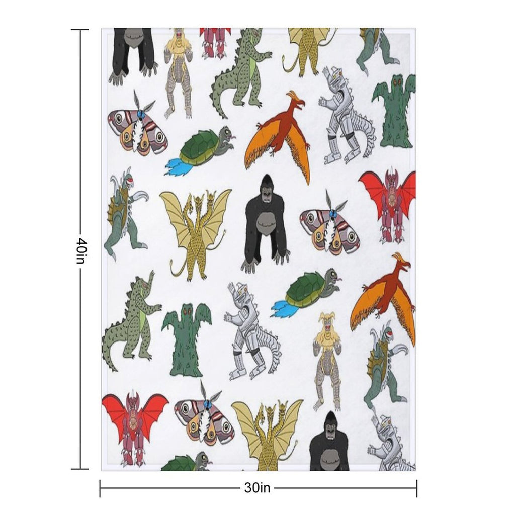 Colorful Kaiju Durable Throw Blanket