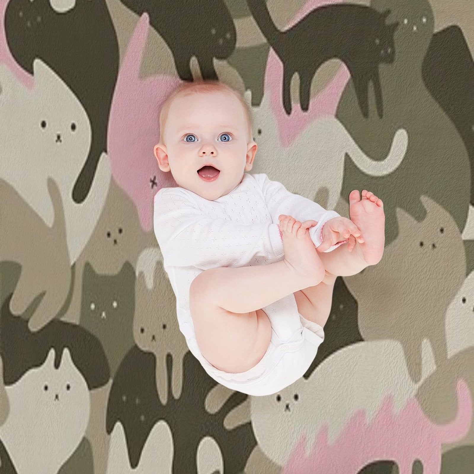 CATmouflage - Light Pink Army Pattern Plush Throw Blanket