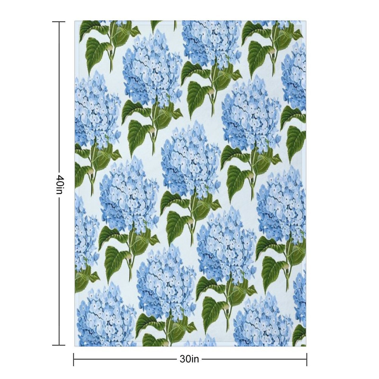 Blue Hydrangea Print - Floral Print Gift-ready Throw Blanket