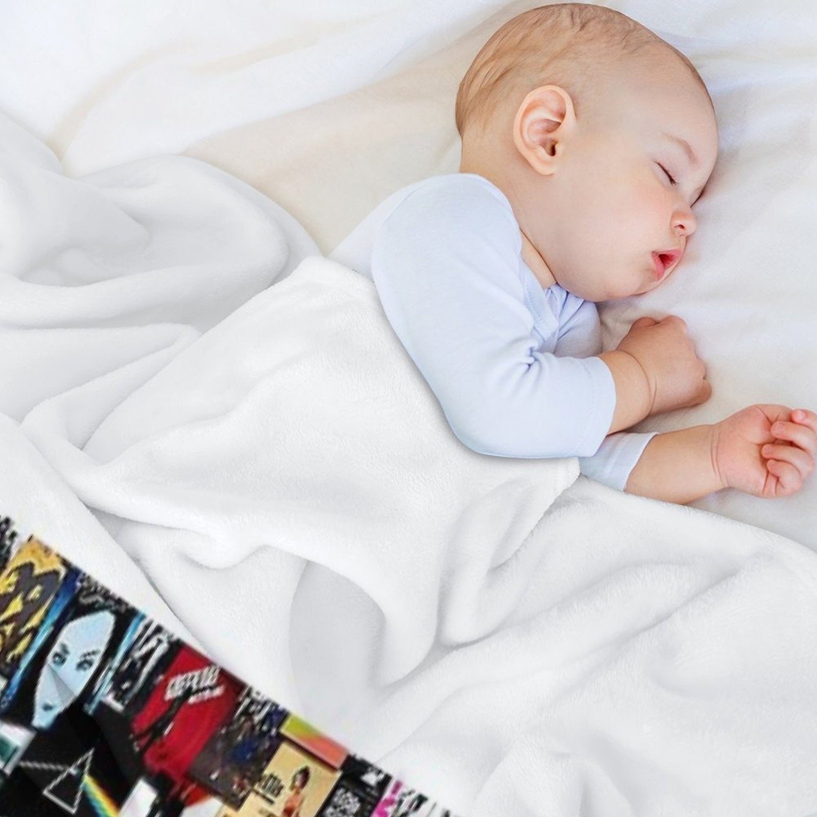 Album Collage Music Rock Versatility Throw Blanket