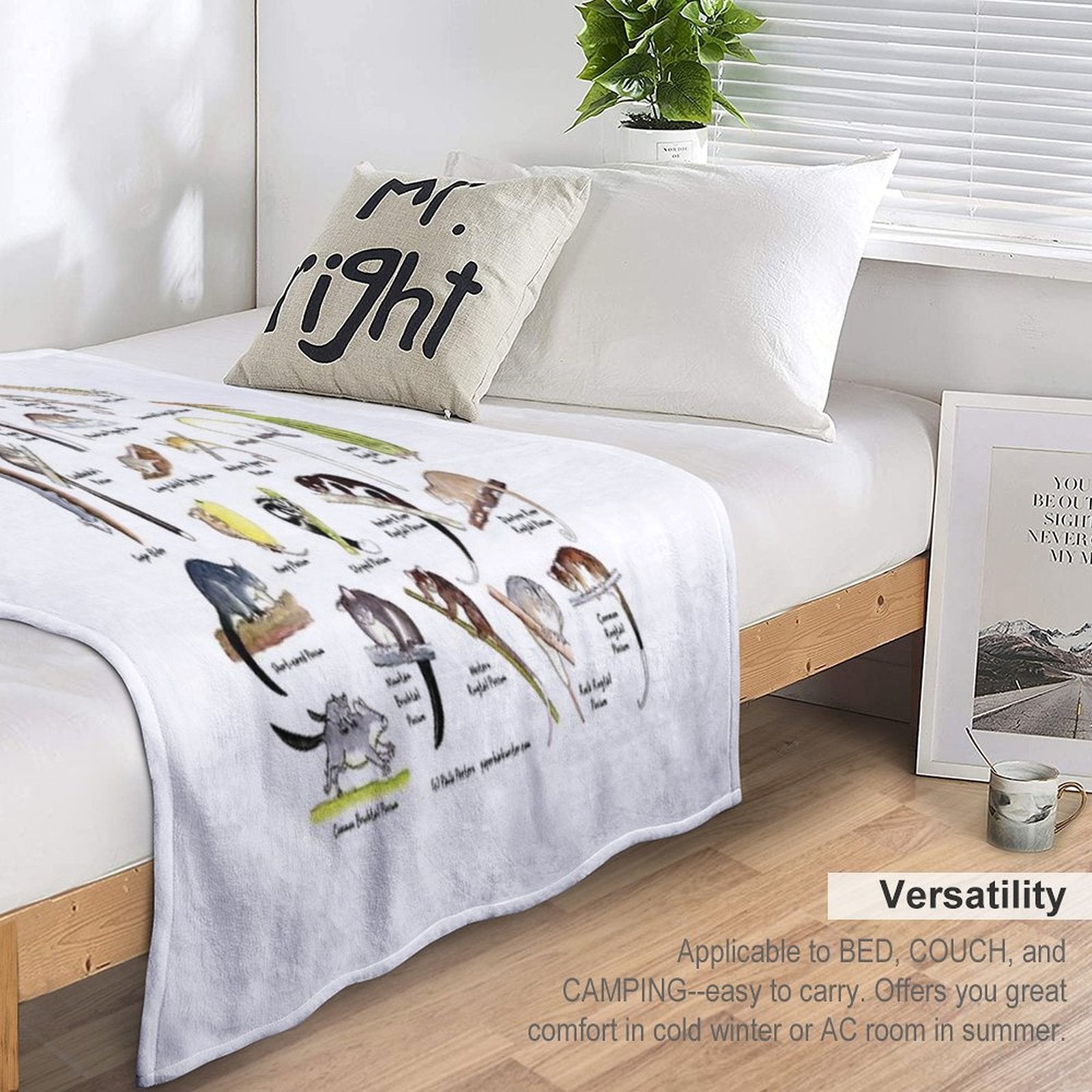 Possums of Australia (with Names) Wrinkle-free Throw Blanket