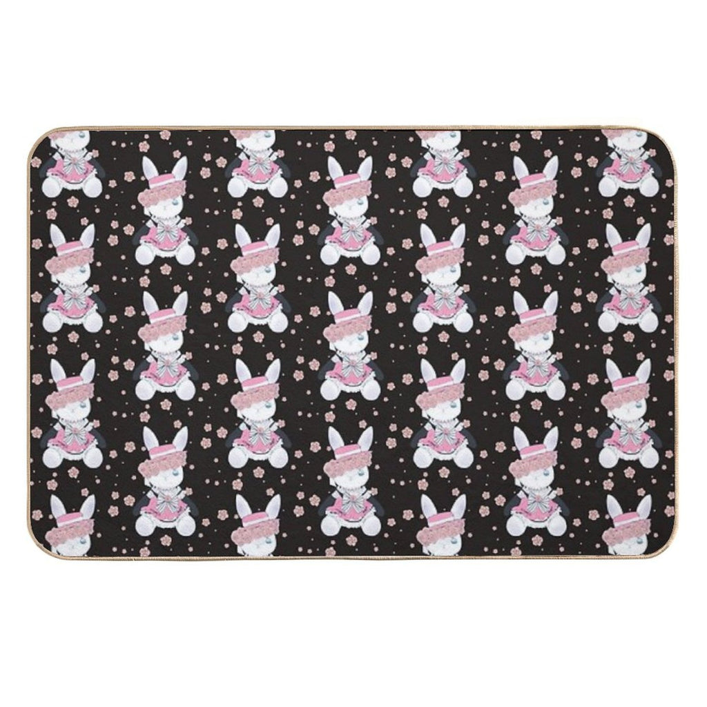 Rabbit (girl) Ciel (black)  Repositionable Bath Mat