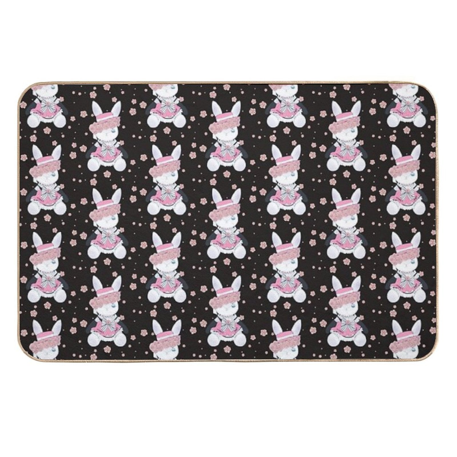 Rabbit (girl) Ciel (black)  Repositionable Bath Mat