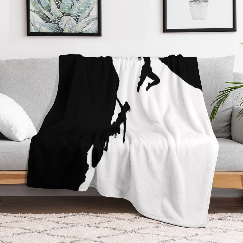 Women Rock Climbing Premium Throw Blanket