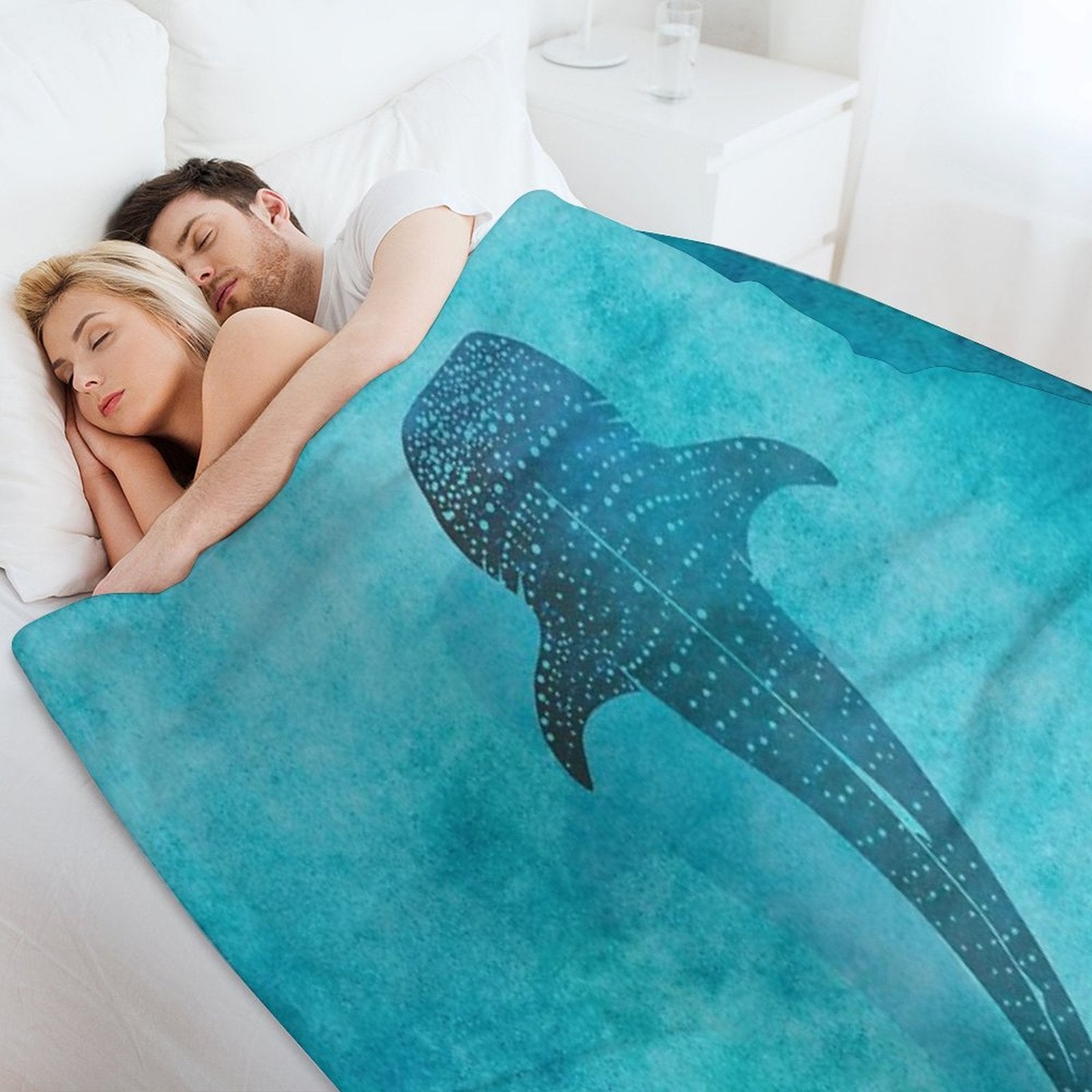 Whale Shark Blue Ocean Quick-dry Throw Blanket