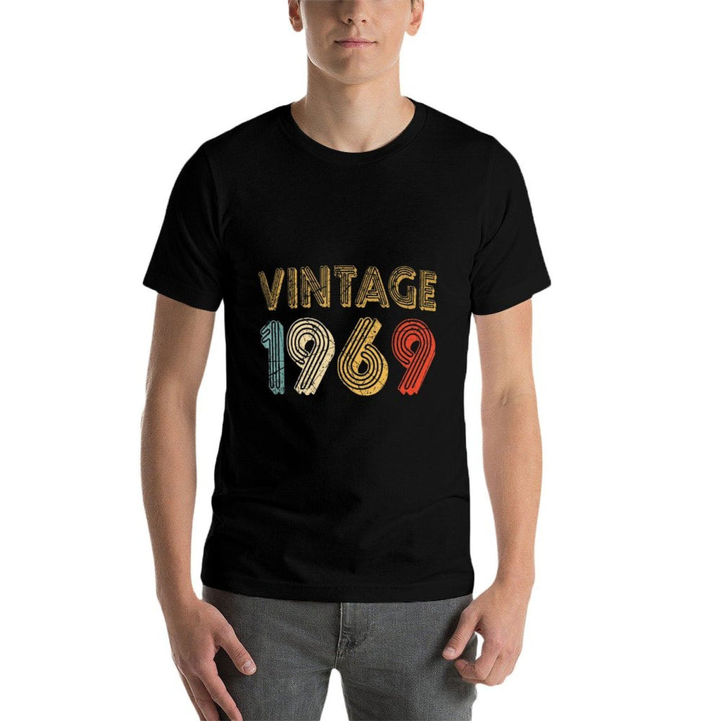 50th Birthday Gift Vintage 1969 for Men And Woman  Rolled Sleeves T-Shirt