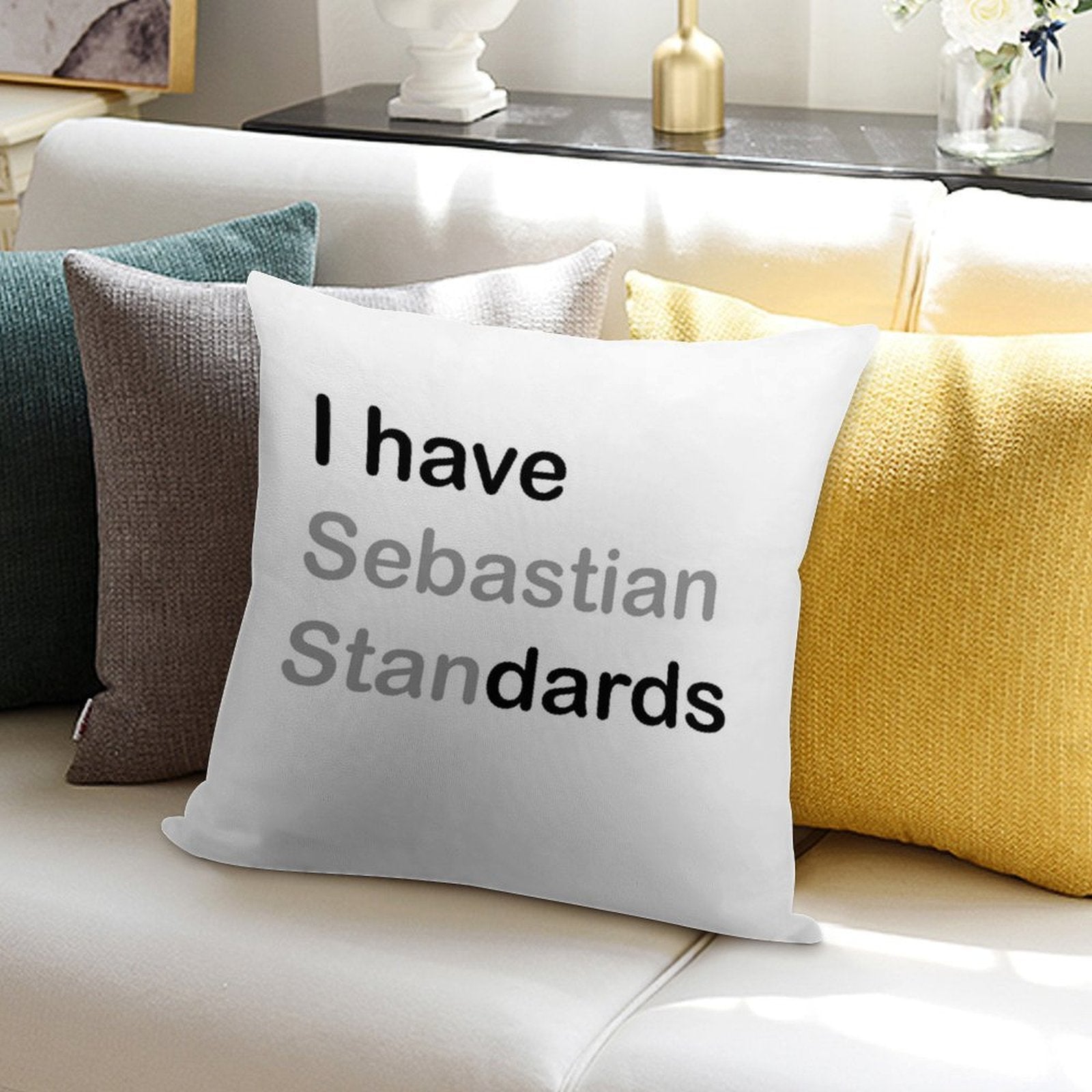 I HAVE (sebastian) STANDARDS Soft Reinforced Edging Throw Pillow