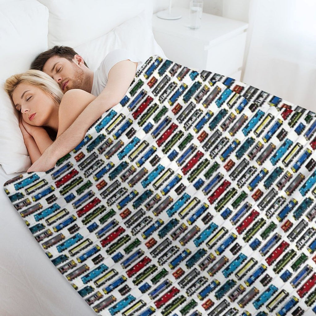 Diesel Locomotive Print Sustainable Throw Blanket