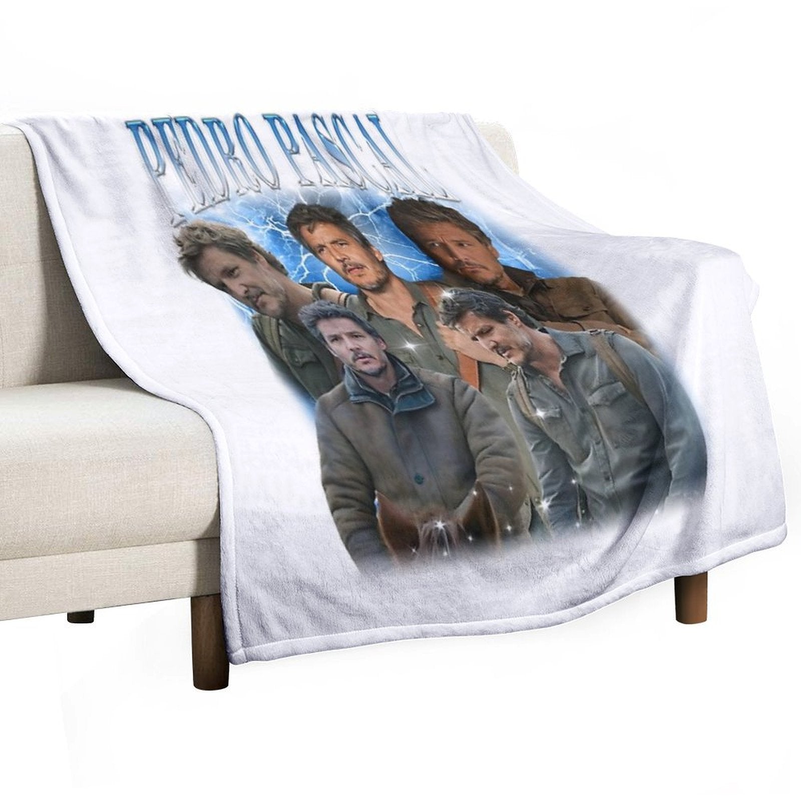 Pedro Pascal Joel Miller The Last Of Us 2 Gamer Movies Daddy Meme Fan Art Gift Lightweight Throw Blanket