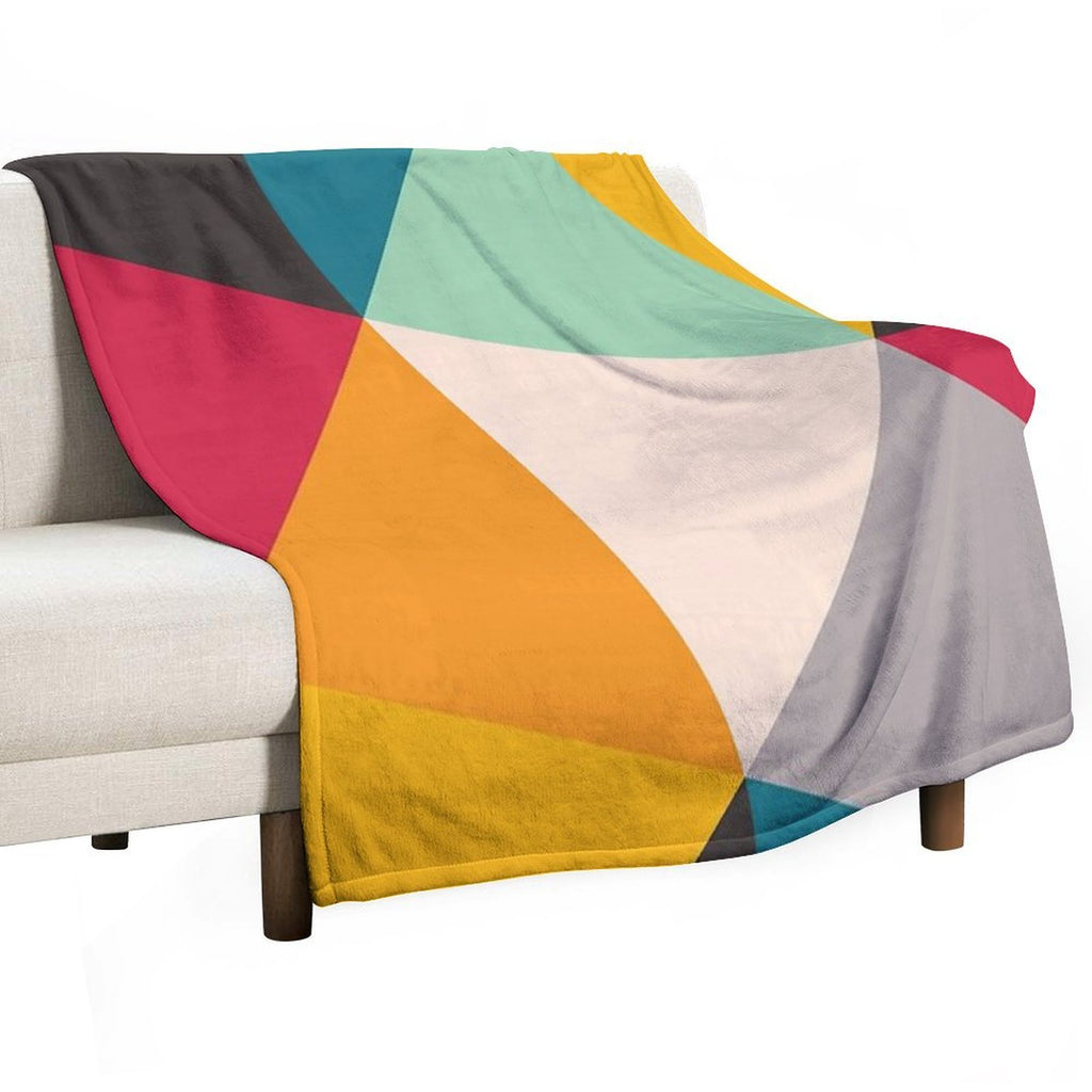 Colourful Geometric Triangles Machine-washable Throw Blanket