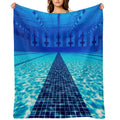 Beautiful Underwater Pool View - Swimming Pool Photography Premium Throw Blanket