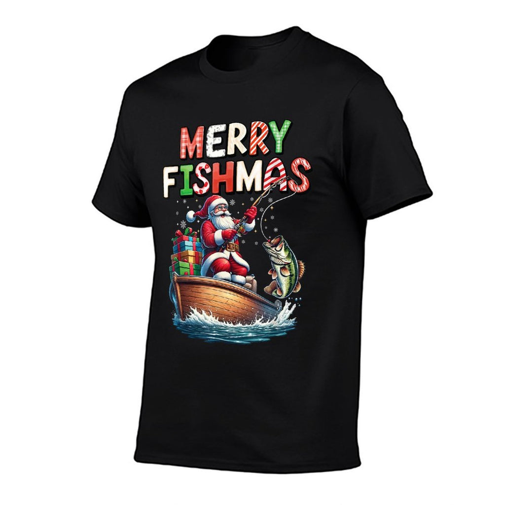Merry Fishmas Santa Fishing Lovers Funny Fisherman Christmas  Soft T-Shirt