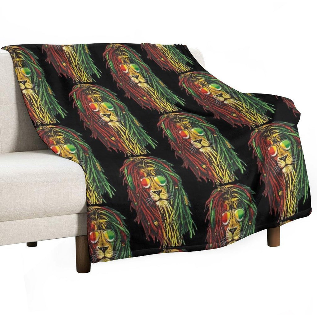 Rastafari Lion Reggae Lover Wrinkle-free Throw Blanket