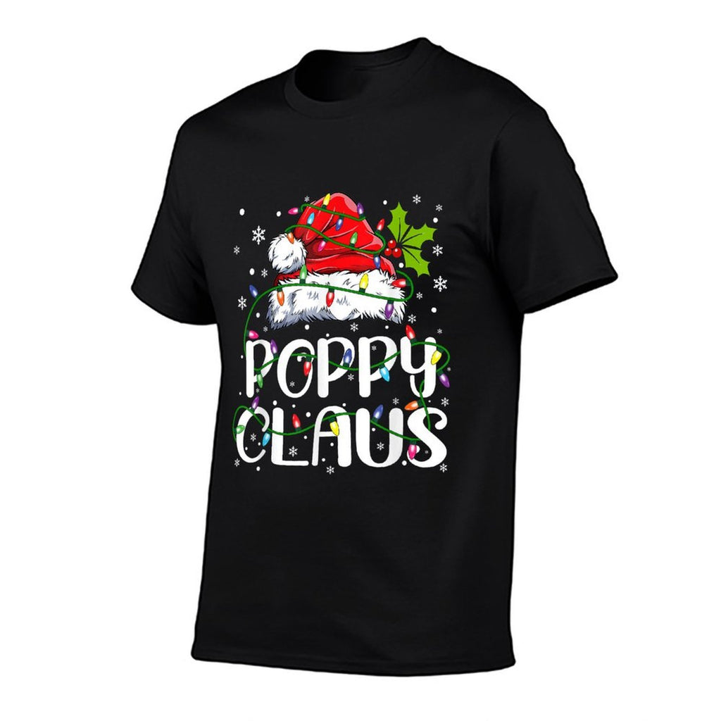 Poppy Claus Christmas Lights Pajama Family Matching  Lightweight T-Shirt