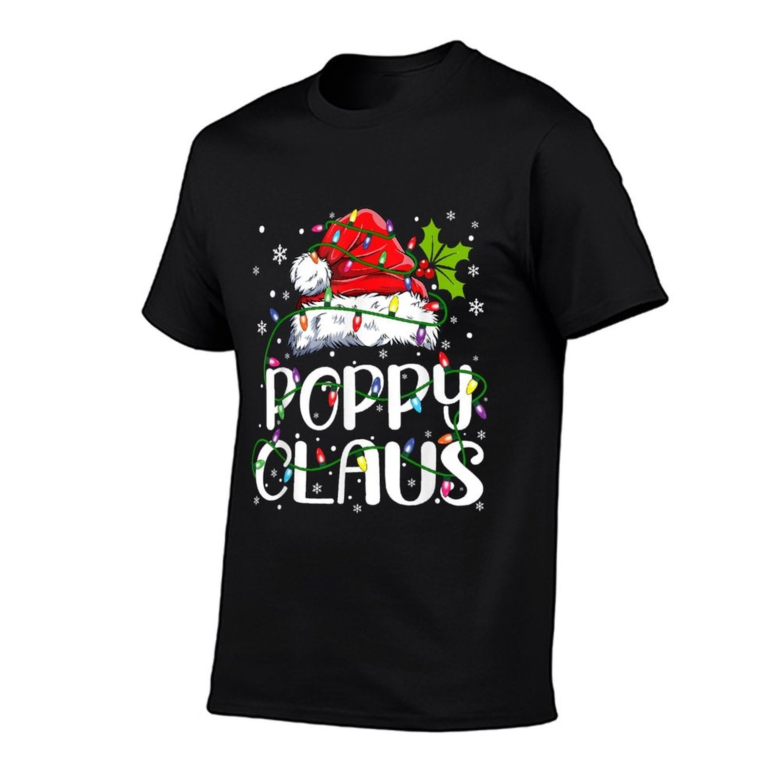 Poppy Claus Christmas Lights Pajama Family Matching  Lightweight T-Shirt