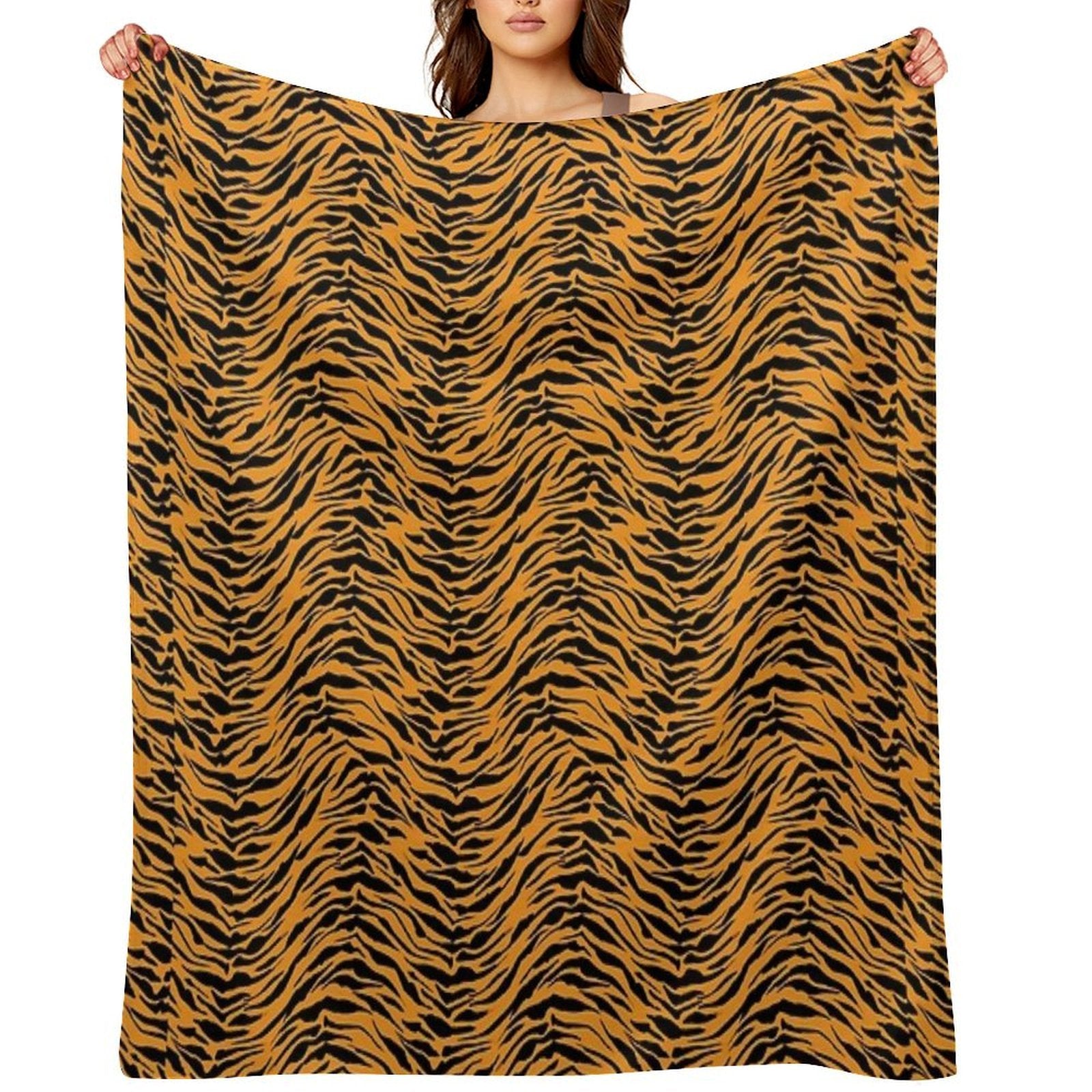 Tiger Skin Pattern Travel-friendly Throw Blanket