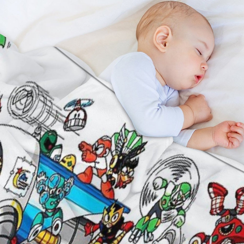 Mega Man And All of His Enemies Shrink-resistant Throw Blanket